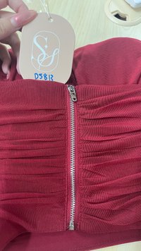 DEFECT | Mansie Mesh x Lace Halter Top in Dark Red in S