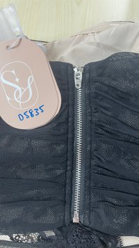 DEFECT | Lamie Lace Mesh Halter Top in Black X Nude in S