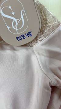 DEFECT | Leora Lace Offshoulder Top in Nude Blush in XS