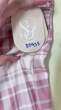 DEFECT | Pei Plaid Mesh Cheongsam Dress in Blush Pink in L