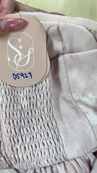 DEFECT | Wander Watercolour Corset Romper Dress in Champagne Blush in S