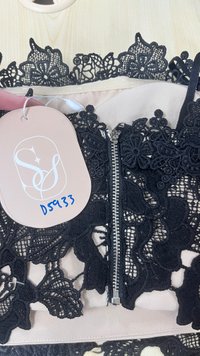 DEFECT | Corey Crochet Top in Black x Nude in M