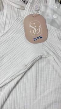 DEFECT | Rayn Ribbed Lace Trim Cardigan in White in S