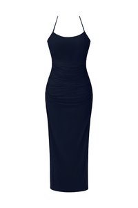 Calina Cross Back Maxi Dress in Midnight Blue