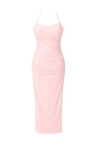 Calina Cross Back Maxi Dress in Light Pink