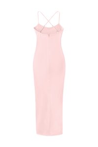 Calina Cross Back Maxi Dress in Light Pink