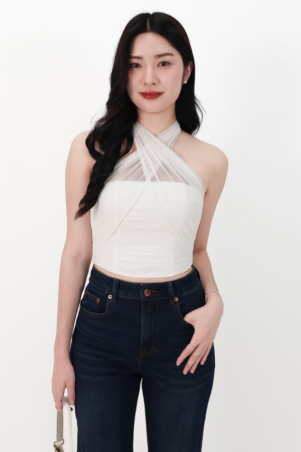 RESTOCKS | Merel Multi Way Mesh Top in White