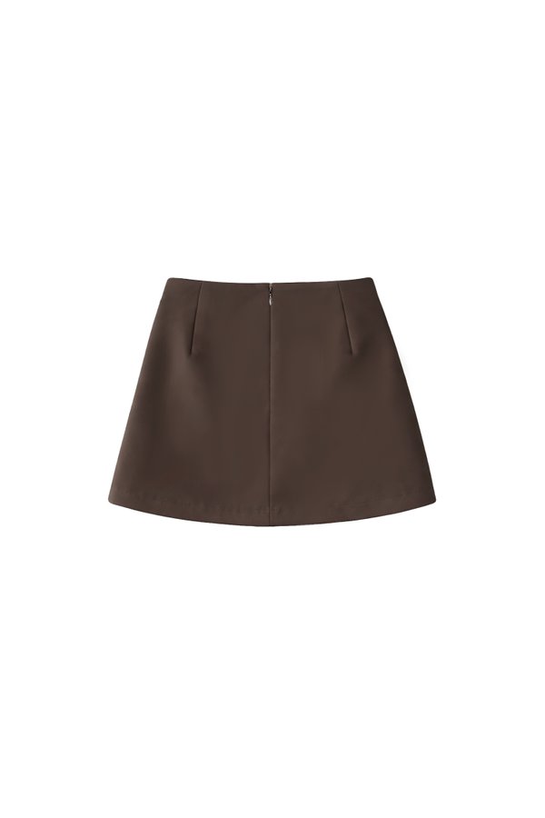 Rami Ruched Skorts in Dark Brown