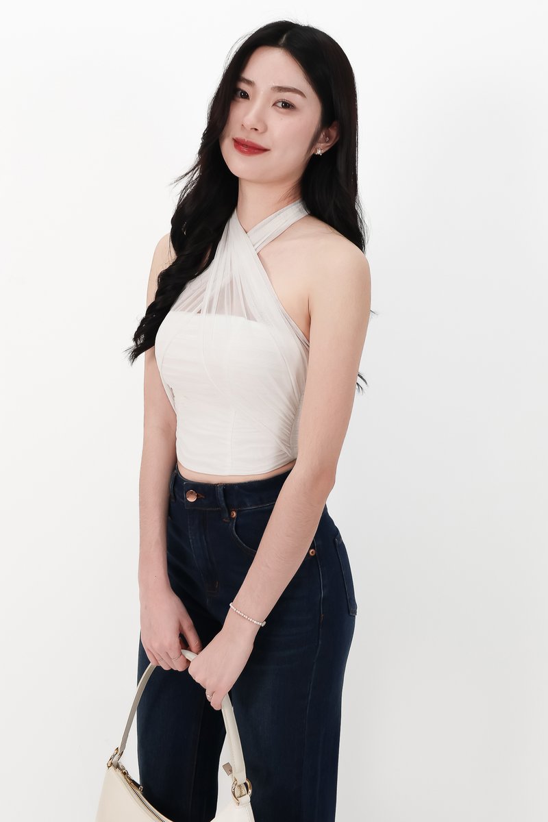 RESTOCKS | Merel Multi Way Mesh Top in White