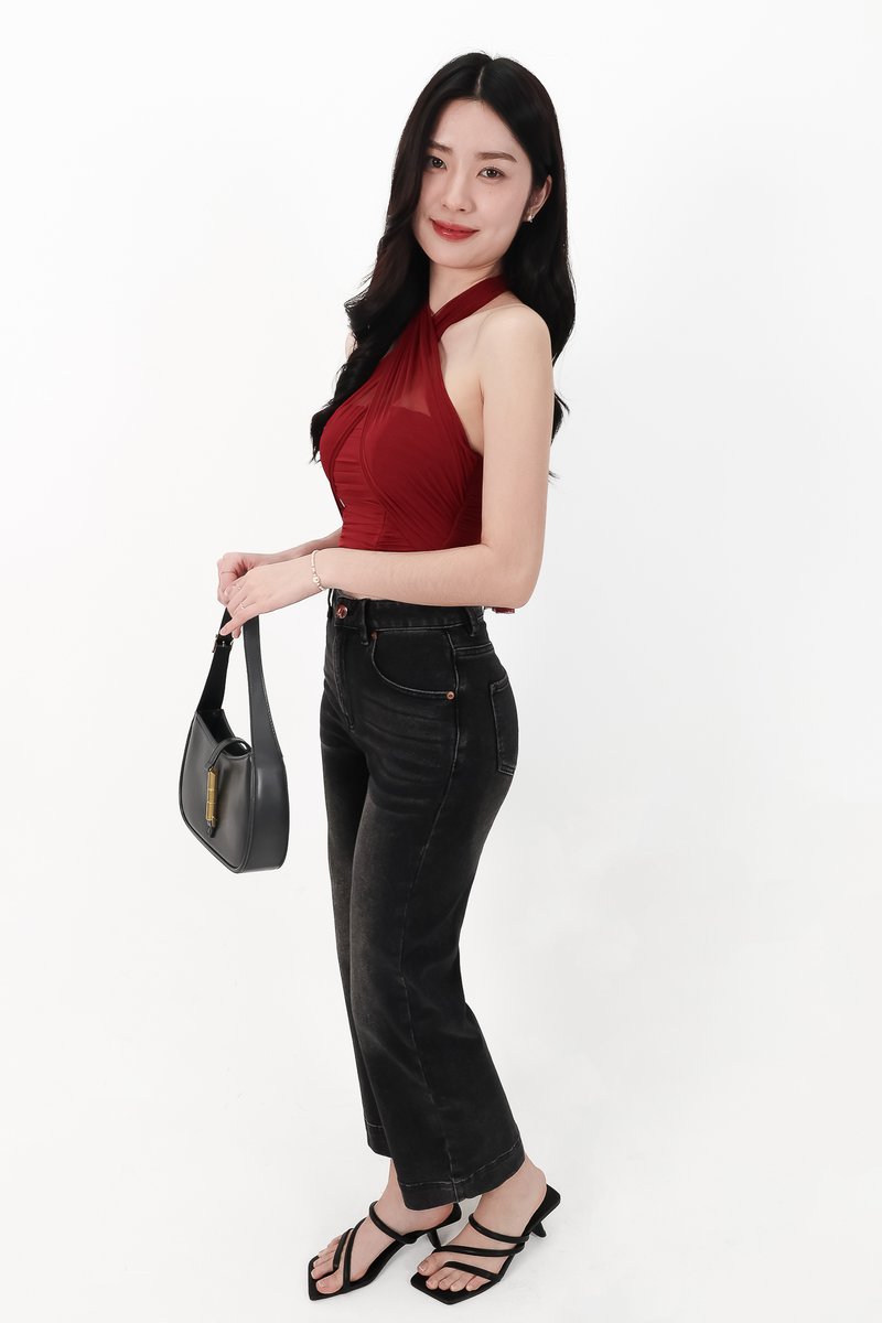 Merel Multi Way Mesh Top in Dark Red