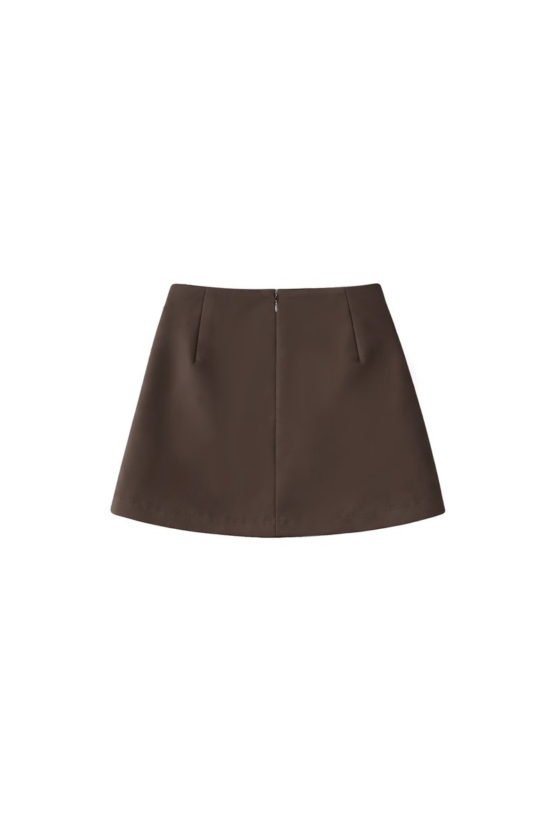 Rami Ruched Skorts in Dark Brown