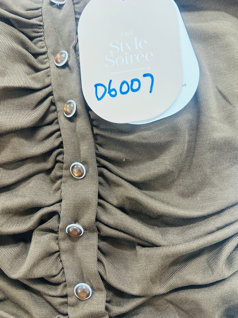 DEFECT | Bora Bolero Ruched Top Set in Dark Brown in S