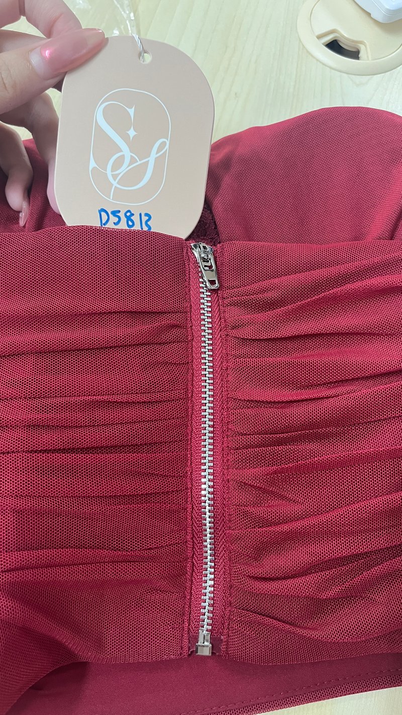 DEFECT | Mansie Mesh x Lace Halter Top in Dark Red in S