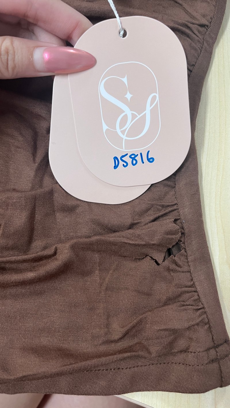 DEFECT | Riri Ruched Padded Top in Brown in XS