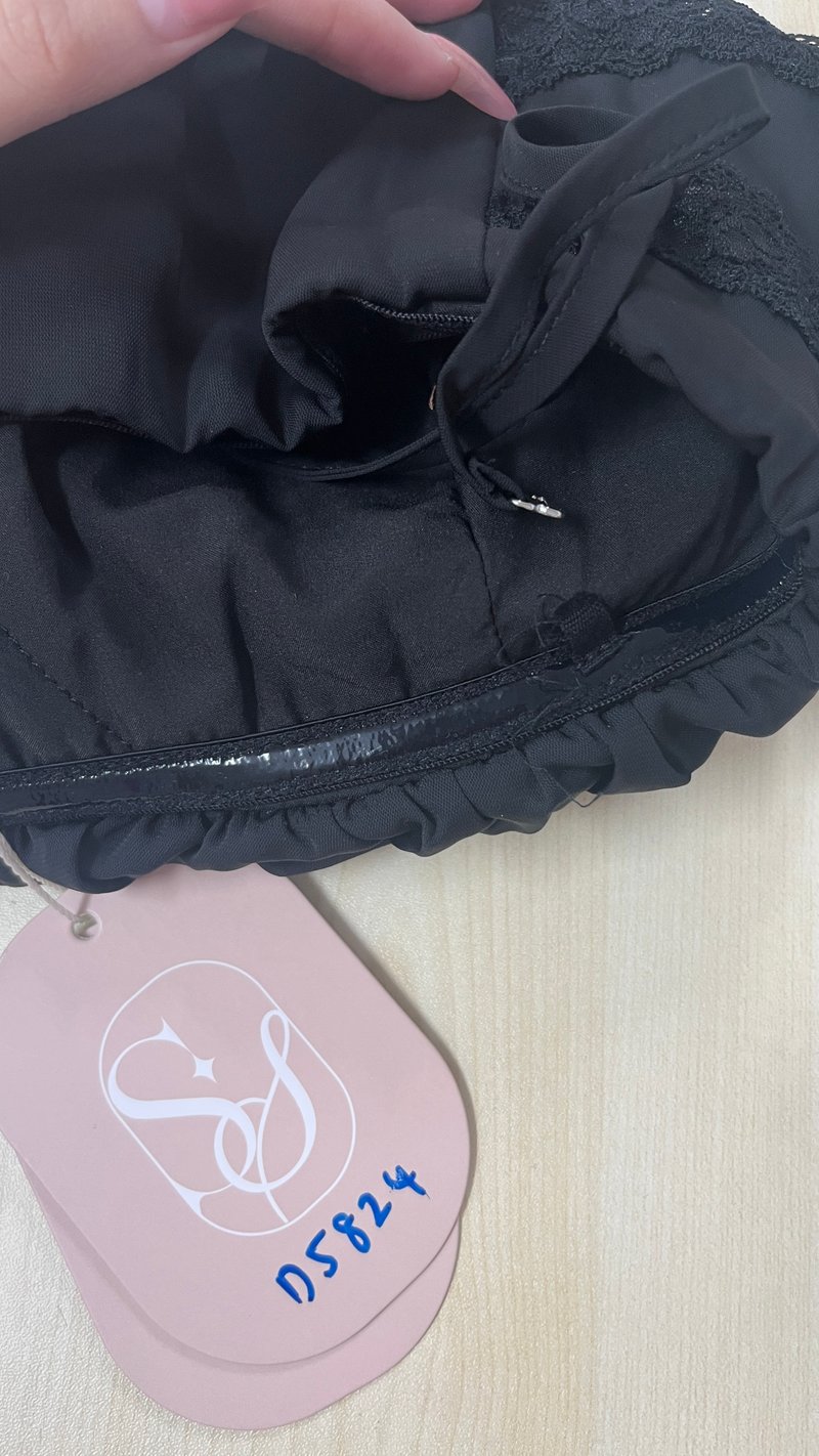 DEFECT | Libby Lace Trim Co-ord Top in Black in S