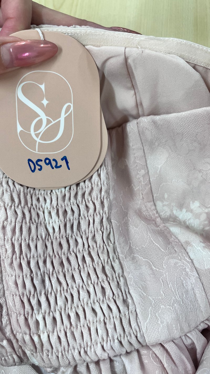 DEFECT | Wander Watercolour Corset Romper Dress in Champagne Blush in S