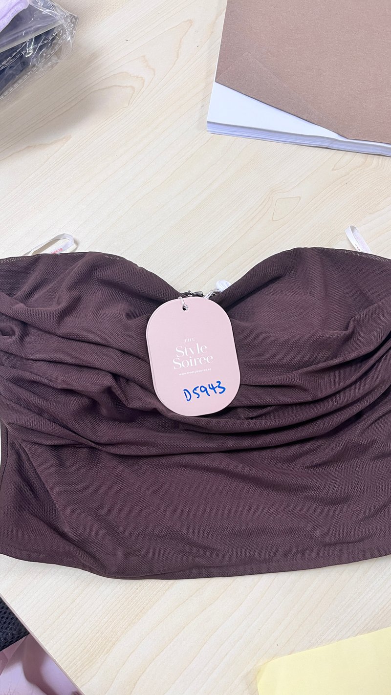 DEFECT | Marley Mesh Co-ord Tube Top V3 in Dark Brown in S