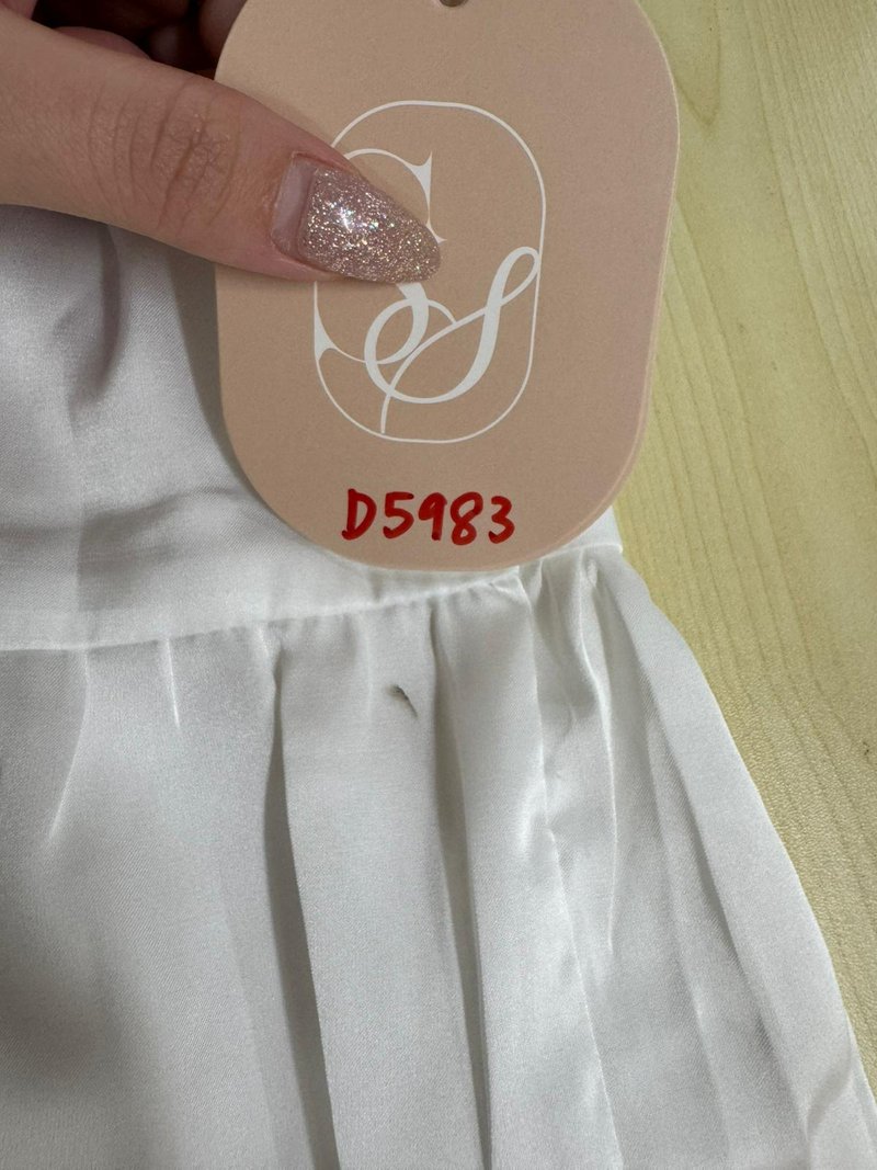 DEFECT | Serena Satin Tiered Maxi Skirt in White ( Regular Length ) in M