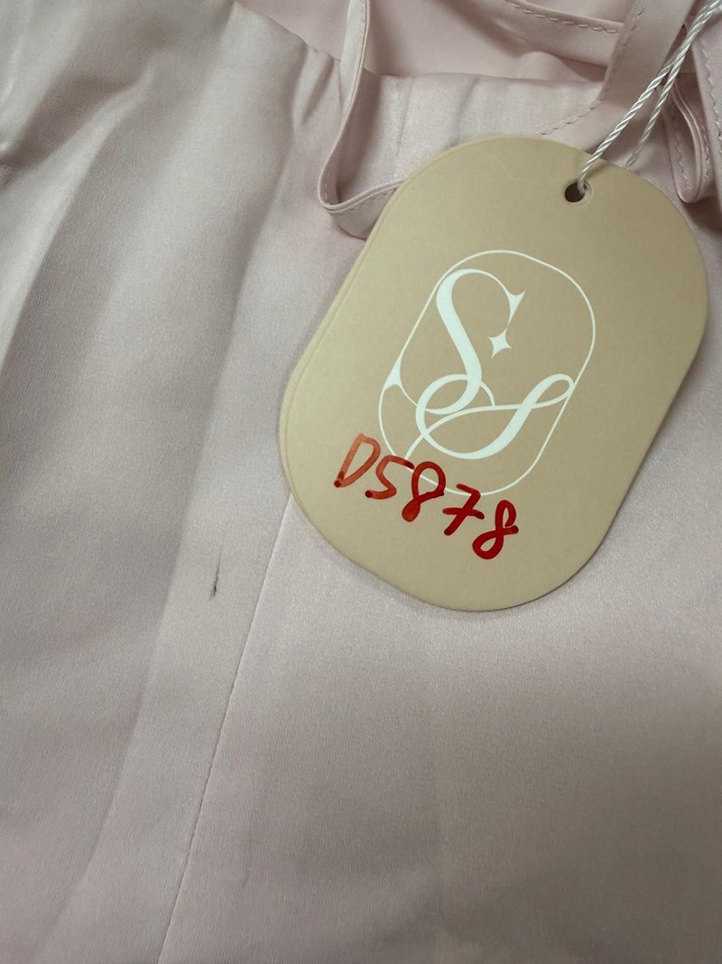 DEFECT | Saena Satin Tie Strap Top in Light Pink in M