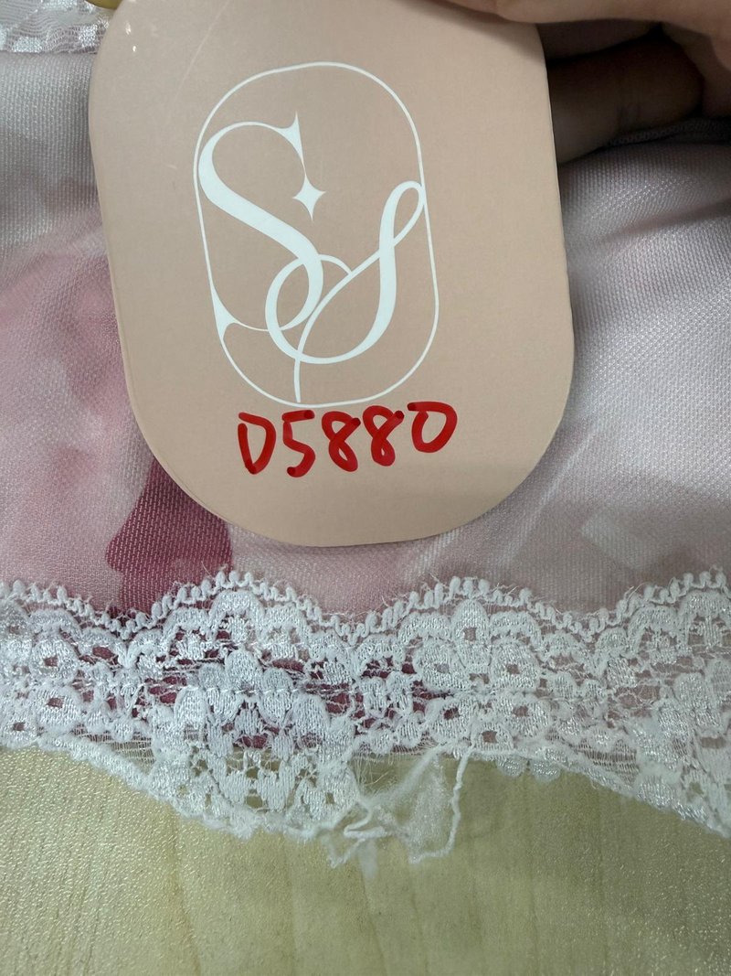 DEFECT | Lola Lace Printed Tube Top in Light Pink in XS