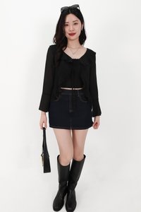 Rellie Ruffles Two-Piece Top in Black