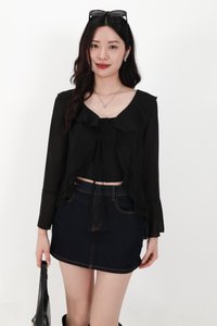 Rellie Ruffles Two-Piece Top in Black