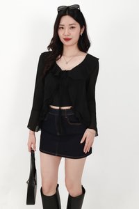 Rellie Ruffles Two-Piece Top in Black