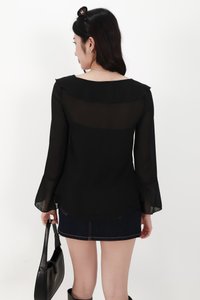 Rellie Ruffles Two-Piece Top in Black