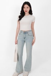 Millie Mid Waist Denim Jeans in Light Faded Wash