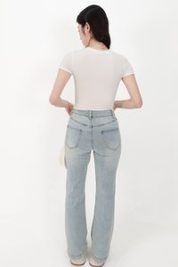 Millie Mid Waist Denim Jeans in Light Faded Wash