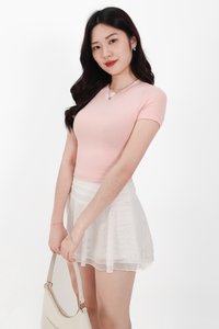 Bonnie Basic Padded Tee in Light Pink