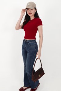 Millie Mid Waist Denim Jeans in Dark Wash