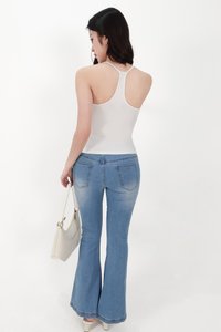 Henry Halter Ruched Top in White
