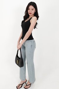 Henry Halter Ruched Top in Black