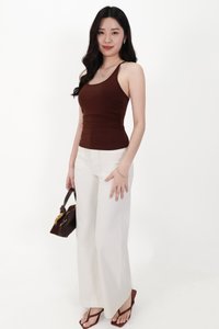 Henry Halter Ruched Top in Brown