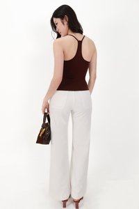 Henry Halter Ruched Top in Brown