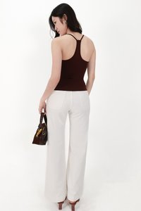 Henry Halter Ruched Top in Brown