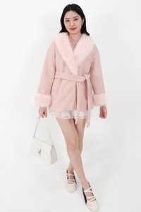 Fenella Faux Fur Coat in Pink
