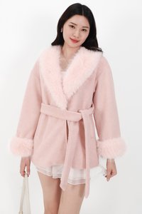 Fenella Faux Fur Coat in Pink
