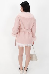 Fenella Faux Fur Coat in Pink