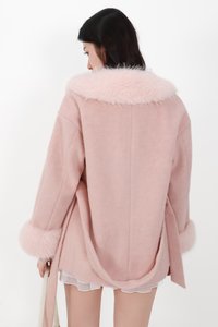 Fenella Faux Fur Coat in Pink
