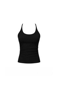 Henry Halter Ruched Top in Black