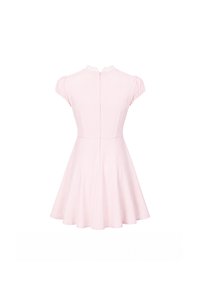 Lairie Lace Trim Romper Dress in Light Pink x White Lace