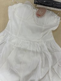 DEFECT | Bella Bustier Bubble Romper Dress in White in M