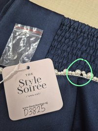 DEFECT | Parisie Pearl Satin Top in Navy in S