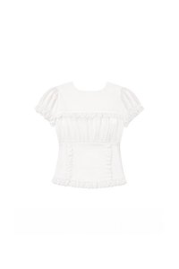 PREORDER | Sandra Sleeved Lace Trim Blouse in White