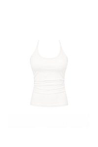 Henry Halter Ruched Top in White