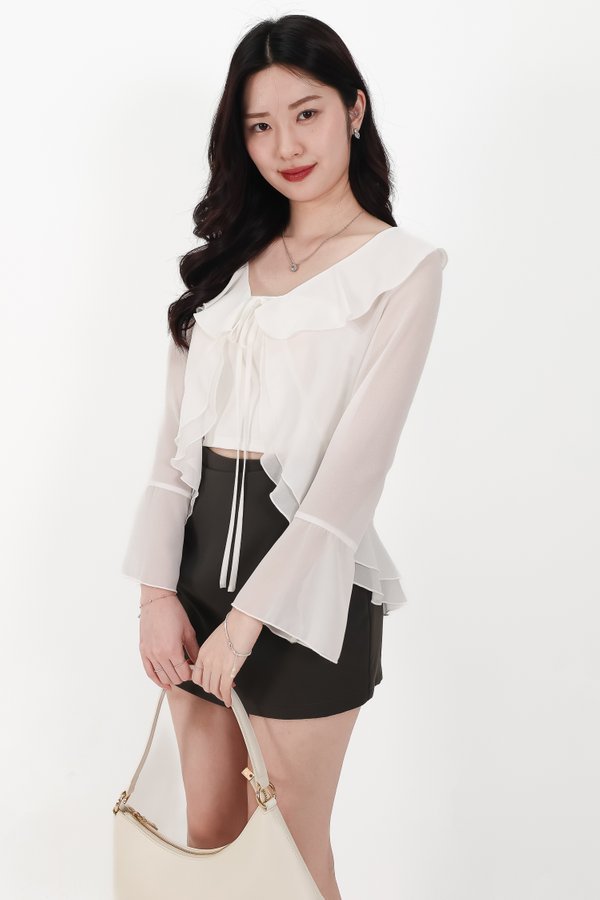 BACKORDER | Rellie Ruffles Two-Piece Top in White