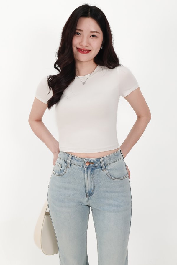 Bonnie Basic Padded Tee in White