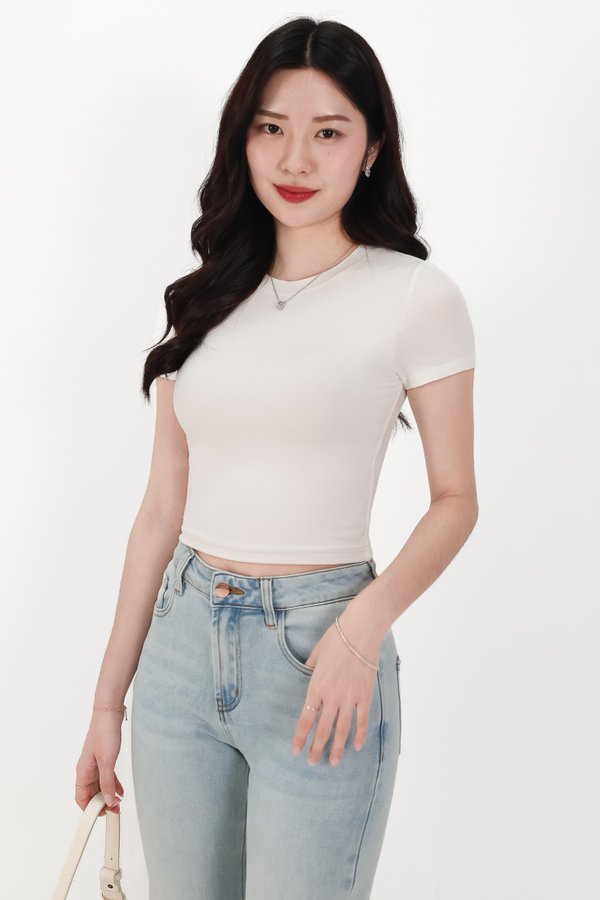 Bonnie Basic Padded Tee in White
